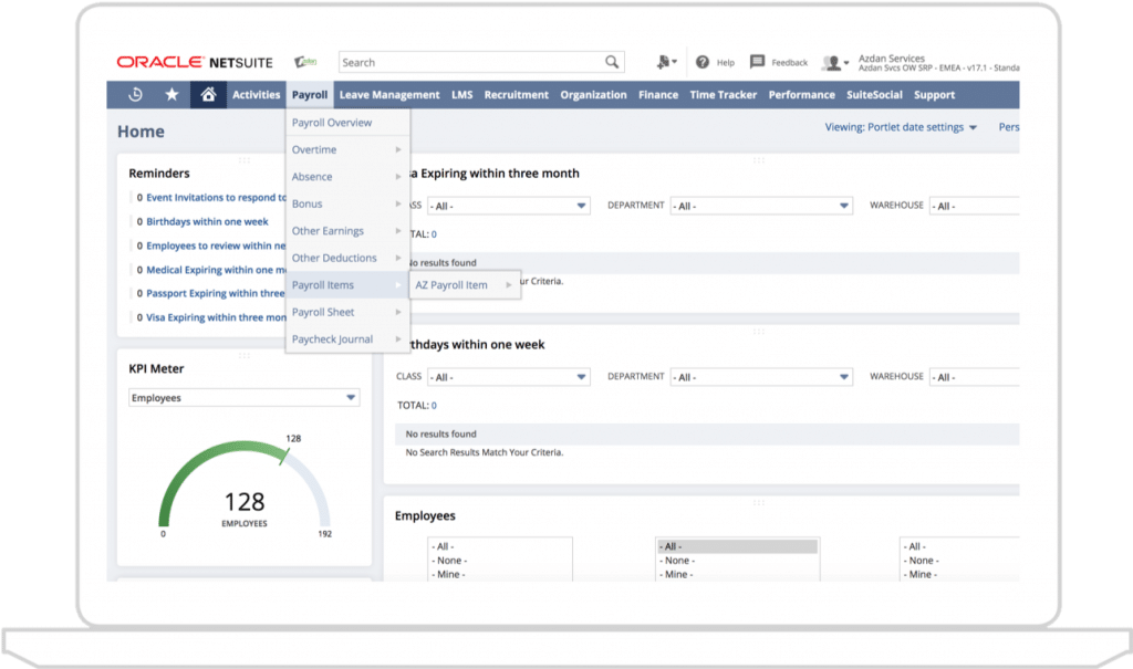 HR and Payroll for Oracle NetSuite Human Capital Management