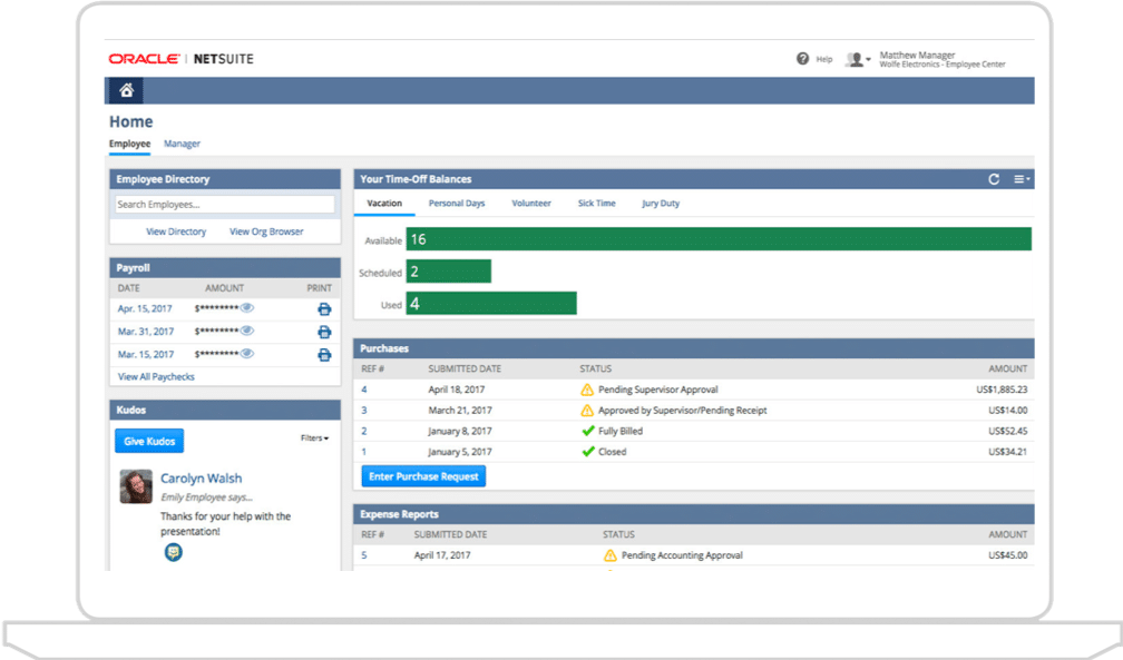 Oracle NetSuite Human Capital Management