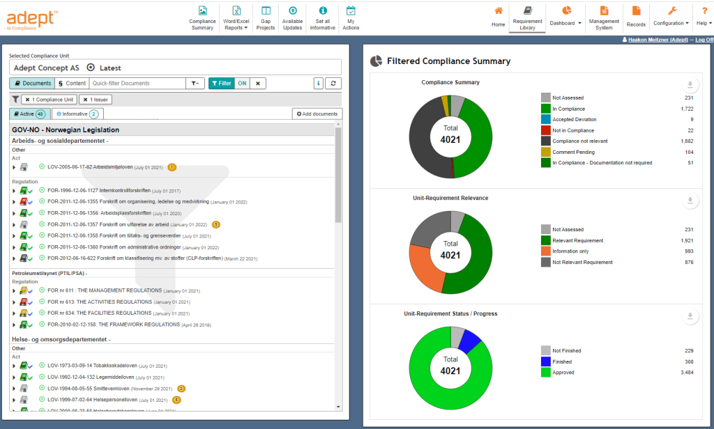 Adept Property management system screenshot