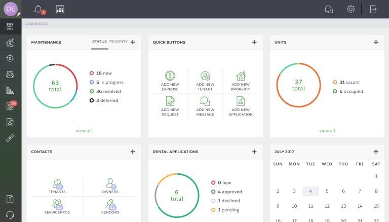 tenant software system screenshot